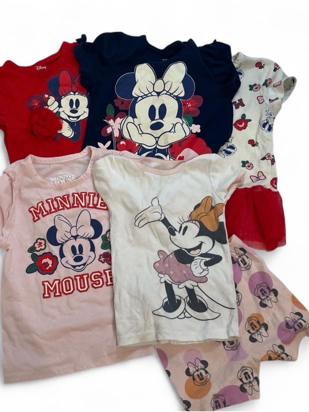 Disney 4T Girls Minnie Mouse bundle - Pink, Red, Navy, White